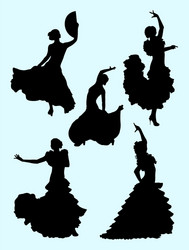 Flamenco Dancer Silhouette Vector Image