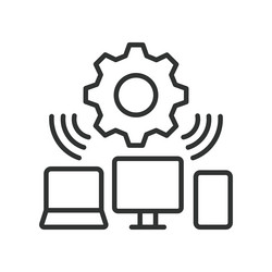 internet of things icon in line design iot vector image