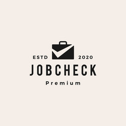 job check hipster vintage logo icon vector