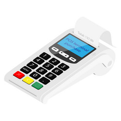 Pos terminal payment machine isolated on white vector