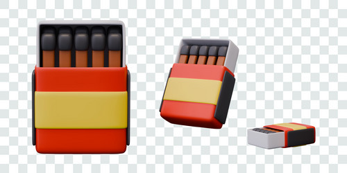 realistic open matchbox view from different sides vector image