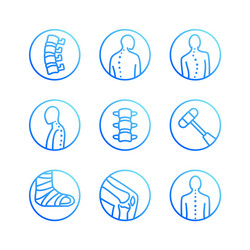 Orthopedic and spine icons Royalty Free Vector Image