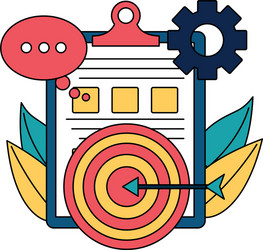 checklist clipboard document with target vector image