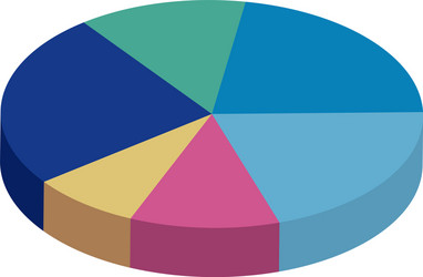 circular statistical graph isolated icon vector