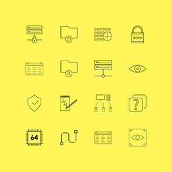 Internet technologies linear icon set simple vector