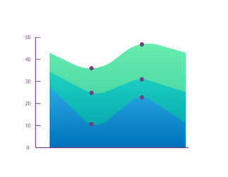 multi-layered area infographic chart design vector