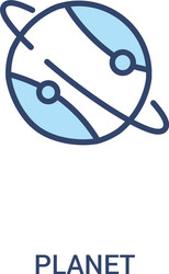 planet concept 2 colored icon simple line element vector image