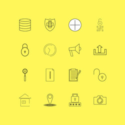 internet of things linear icon set simple outline vector image