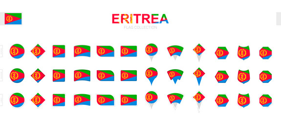large collection of eritrea flags various vector image