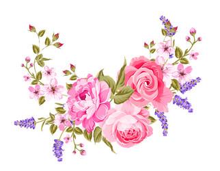 Lavender Bouquet Card Vector Image