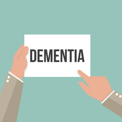 man showing paper dementia text vector image