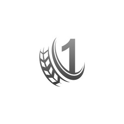number 1 with trailing wheel icon design template vector image