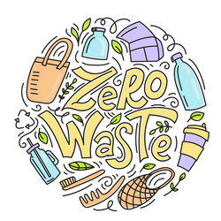 Zero waste hierarchy concept icon environment Vector Image