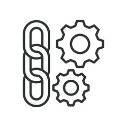 blockchain icon in line design vector image