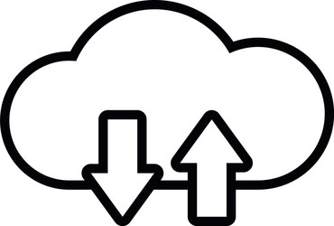 Cloud storage with upload and dowload arrows icon vector