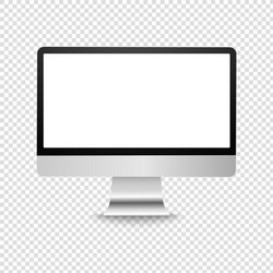 computer display with blank screen pc monitor vector image
