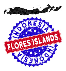 Flores islands indonesia map polygonal mesh vector