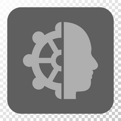 intellect rounded square button vector image