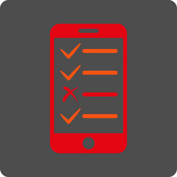 mobile test rounded square button vector image