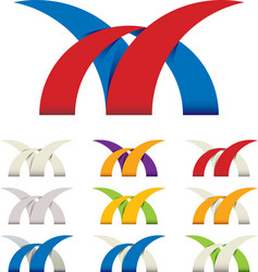 abstract icons set of color versions vector image