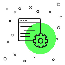 black line computer api interface icon isolated vector image