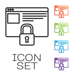 black line secure your site with https ssl icon vector image