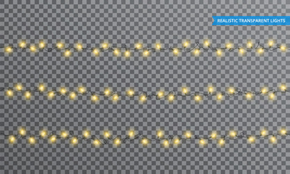 christmas lights realistic string design vector image