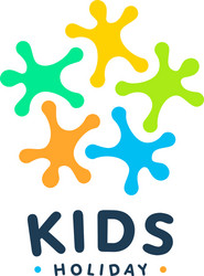 Colorful Kids Silhouette Logo Vector Image