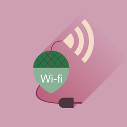 Flat icon with long shadow wi fi modem vector