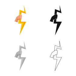 isolated object lightning and zeus symbol vector image