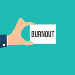 man showing paper burnout text vector image