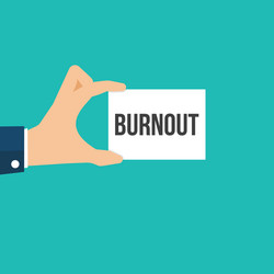 man showing paper burnout text vector