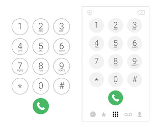 Phone dial number keypad screen mobile call vector