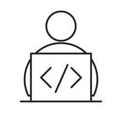 programmerline in thin line black color flat vector image