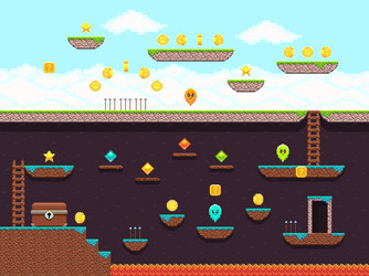 Retro Platform Game Screen vector image