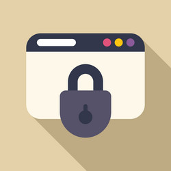 secure website with padlock protecting user data vector image