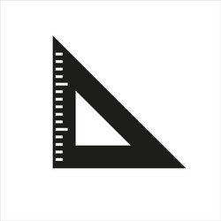 triangle ruler icon on white background vector image
