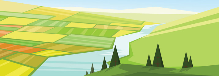 Abstract green landscape vector