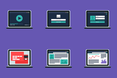 adaptive web template form on notebook vector image