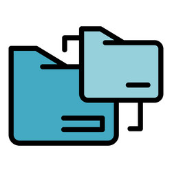 folder network remote access icon color outline vector image