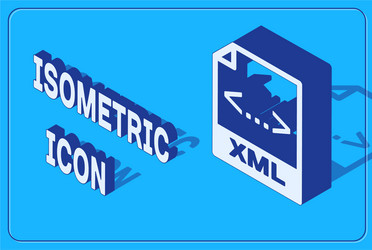 isometric xml file document download button vector image