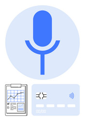 voice recognition technology with data analytics vector image