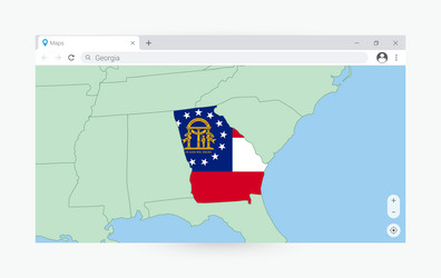 browser window with map of georgia searching vector image