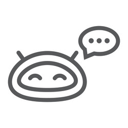 chatbot line icon technology and bot chatterbot vector