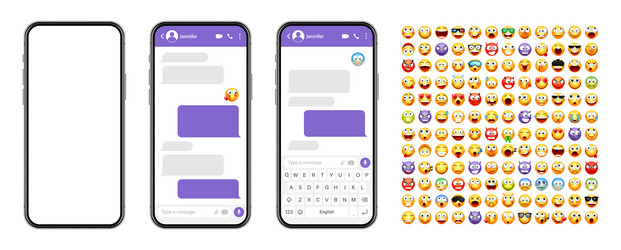 smartphone messaging app user interface design vector image