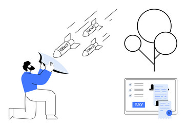 defending against ddos attacks with cybersecurity vector image