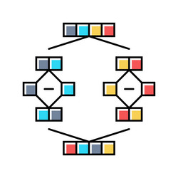 mergesort algorithm color icon vector image