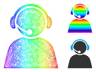 rainbow network gradient call center operator icon vector image