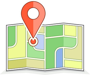 Abstract city map with pointers Royalty Free Vector Image
