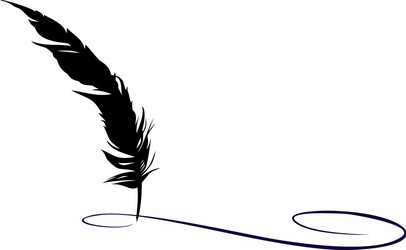 Symbol of a feather with ink Royalty Free Vector Image